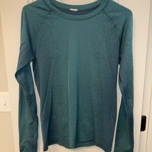 Athleta Caribbean Blue Long Sleeve Compression Shirt